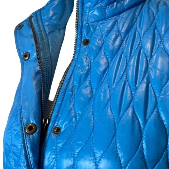 Talbots Diamond Quilted Vest with Stretch Side Panel Bright Blue Size Small - Picture 2 of 9